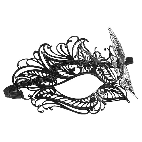 TOYANDONA Halloween-göttin-maskenset Partymaske Maskerade-maske Für Gesichtsmaske Selber Machen Paare Maskerade Schwarze Maskerademaske Für Frauen Led-maske Maskerademasken Black Metall von TOYANDONA