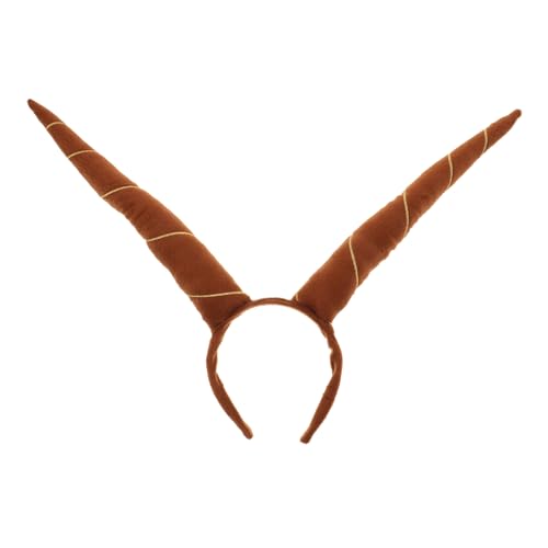 TOYANDONA Halloween-stirnband Hörner Halloween Ochsenkostüm-stirnband Für Damen Horn-stirnband-kostüm Cosplay-halloween Tierische Stirnbänder Ochsenkopfbedeckung Hörner Haare Baumwolle Brown von TOYANDONA