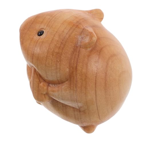 TOYANDONA Hamster-Ornament deko Figur Bausatz Schildkrötenhandwerk Plüschpuppen Hutmatten Haubenschale Zauberer Tierstatue aus Holz Hamster-Skulptur-Schreibtischdekoration Desktop-Tierstatue von TOYANDONA