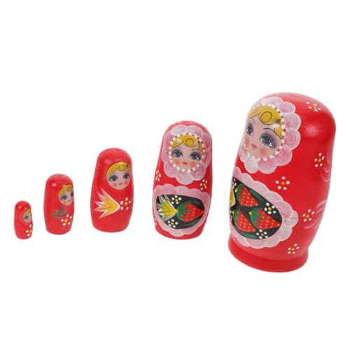 TOYANDONA Handbemalte Holz Russische Matroschka Puppen Set Fünf-lagige Bunte Matryoshka Figuren Traditionelles Erdbeer Mädchen Stapelspielzeug für Weihnachtsnesting Deko und Geschenk TOYANDONA Handbemalte Holz Russische Matroschka Puppen Set Fünf-lagige Bunte Matryoshka Figuren Traditionelles Erdbeer Mädchen Stapelspielzeug für Weihnachtsnesting Deko und Geschenk von TOYANDONA
