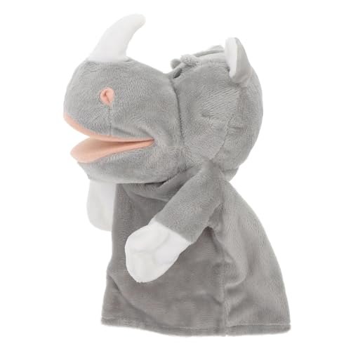 TOYANDONA Handpuppe Nashorn Tierische Handpuppe Ausgestopfte Handpuppe Interaktive Handpuppe Stofftierpuppen Handpuppe Für Kinder Handpuppe Zum Geschichtenerzählen Handpuppen Plüsch Grey von TOYANDONA