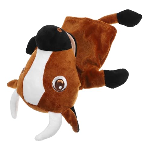 TOYANDONA Kinder- Handpuppe Ochse Cartoon-handpuppe Rollenspiel Puppen Spielzeug Farm Friend Handpuppen Puppen Lernspielzeug Handpuppen Von Nutztieren Handpuppe Kuh Zoo-tierpuppen Brown Plüsch von TOYANDONA