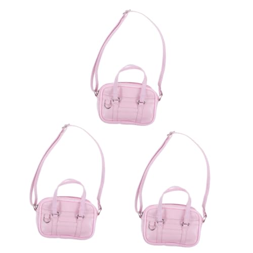 TOYANDONA Handtaschen 3st Puppenrucksack Umhängetasche Spielzeug Geldbörsenzubehör Modelle Die Einkaufstasche Mini-haustaschen Puppentasche Requisite Handtasche Rosa Puppenhaus Mikroszene von TOYANDONA