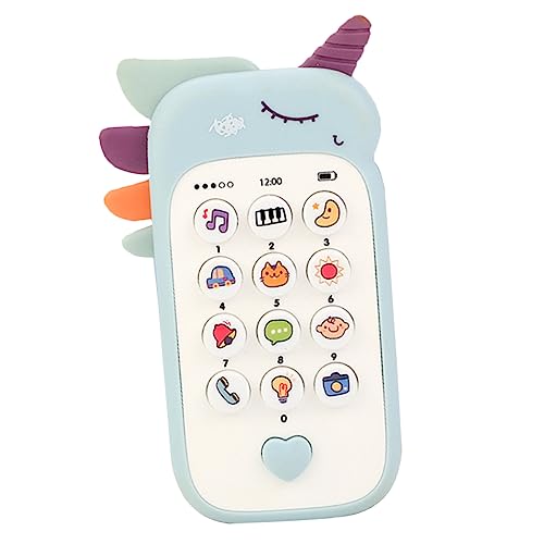 TOYANDONA Handy Für Kinder Telefon Gehirnspielzeug Musikspielzeug Für Babyphone Kleinkindspielzeug Telefon Für Kinder Musikspielzeug Handy Spielzeug Handy Plastik Sky-Blue von TOYANDONA