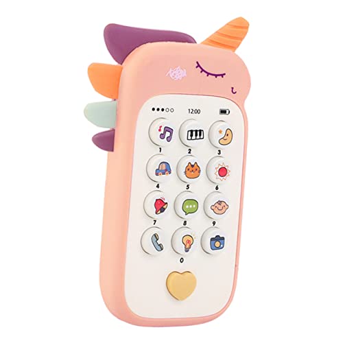 TOYANDONA Handy für kinderhandy Handy Telefon Frühpädagogisches Handy Musikspielzeug für Babyphone pädagogisches Telefonspielzeug Plastik Rosa von TOYANDONA