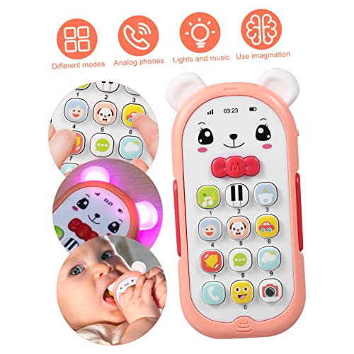 TOYANDONA Handyspielzeug Für Telefon Für Kleinkinder Trommel Musikspielzeug Für Babys Mädchen Instrument Babyphone Für 1 Jahr Abs Rosa von TOYANDONA