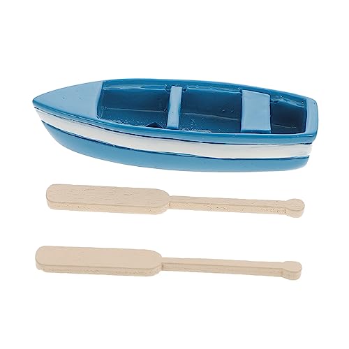 TOYANDONA Harzmodell Mini-Paddelspielzeug Mini-Fischen für Miniaturgärten, Puppenhausdekoration Mini-Segelboot-Modell Figur Spielzeug Mikrolandschaftsornament Paddel-Modell hölzern Blue von TOYANDONA