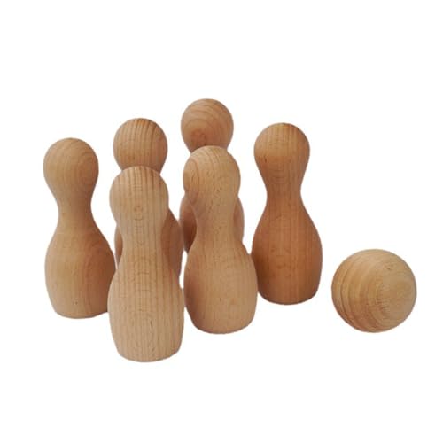 TOYANDONA Holz Bowling für Indoor aus Buchenholz Sicher und Langlebig DIY Lernspielzeug für Jungen und Mädchen Geburtstagsgeschenk TOYANDONA Holz Bowling für Indoor aus Buchenholz Sicher und Langlebig DIY Lernspielzeug für Jungen und Mädchen Geburtstagsgeschenk von TOYANDONA