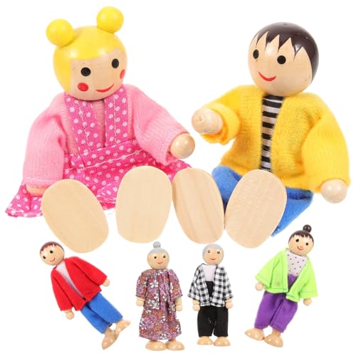 TOYANDONA Holz Puppenfamilie mit Beweglichen Figuren Mini Püppchen für Rollenspiele Kreatives Familienspielzeug Vielseitig für Kinderzimmer und Puppenhaus Pädagogisch Wertvoll für TOYANDONA Holz Puppenfamilie mit Beweglichen Figuren Mini Püppchen für Rollenspiele Kreatives Familienspielzeug Vielseitig für Kinderzimmer und Puppenhaus Pädagogisch Wertvoll für von TOYANDONA