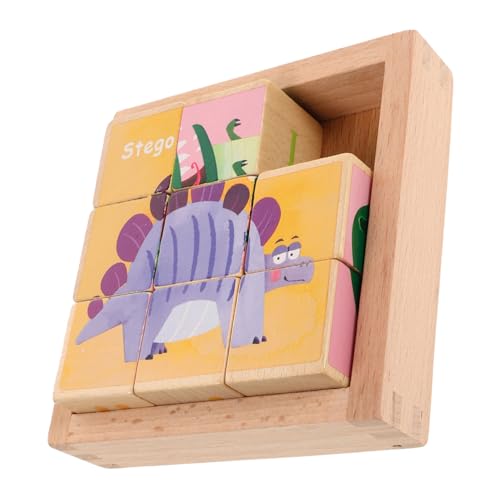 TOYANDONA Holz Puzzle Blöcke kinderspielzeug holzspielzeug Pädagogisches Holz Puzzle Kreatives Dinosaurierspielzeug Bausätze für hölzern von TOYANDONA