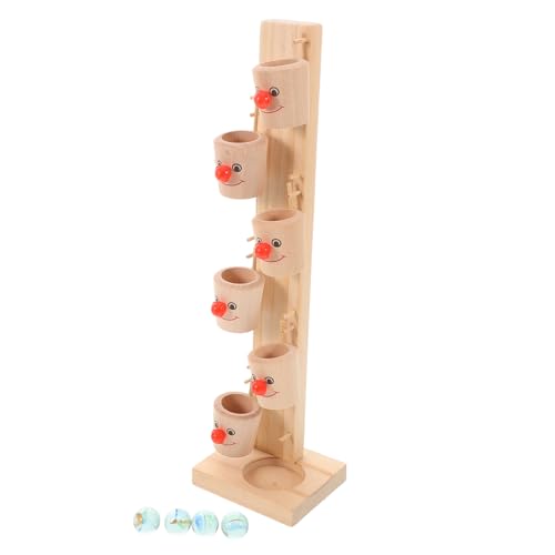 TOYANDONA Holzkugel Drop-Spielzeug Mehrschichtiger Clownball Rolling Tower Mit 4 Bällen Marmor Ball Drop-Spiel Für Kleinkinder Kinder Entwicklungsmontessori Spielzeug von TOYANDONA