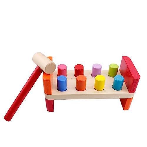 TOYANDONA Holzspielzeug Für Kinder Hammerpflock Spielzeug Mit Hammer Und Stift Hammer Peg Spielzeug Hammer Und Ballspielzeug Hammer Bank Spielzeug Lernspielzeug Schlagbank Bambus von TOYANDONA