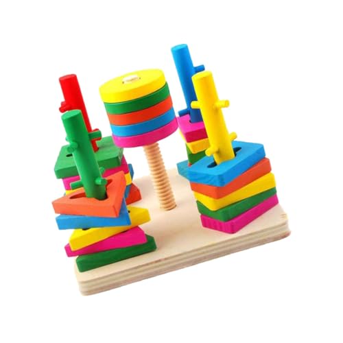 TOYANDONA Holzspielzeug Geometrische Formen Teilig Lernspielzeug Farb und Formerkenner Pädagogisches Matching Block Säulen für Kleinkinder Jungen Mädchen TOYANDONA Holzspielzeug Geometrische Formen Teilig Lernspielzeug Farb und Formerkenner Pädagogisches Matching Block Säulen für Kleinkinder Jungen Mädchen von TOYANDONA
