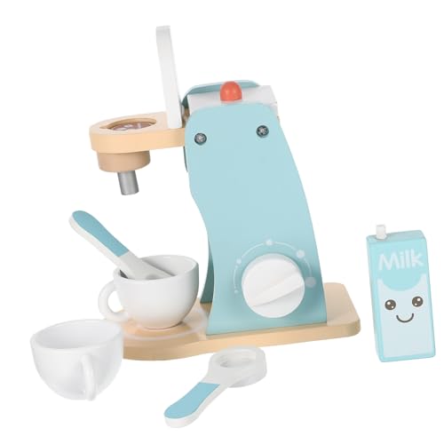 TOYANDONA Holzspielzeug Kaffeemaschine Set Mini Küchenmaschine Für Realistische Kaffeemaschine Mit Zubehör Ideales Rollenspielzeug Für Kleinkinder Und Vorschulkinder Pädagogisches von TOYANDONA