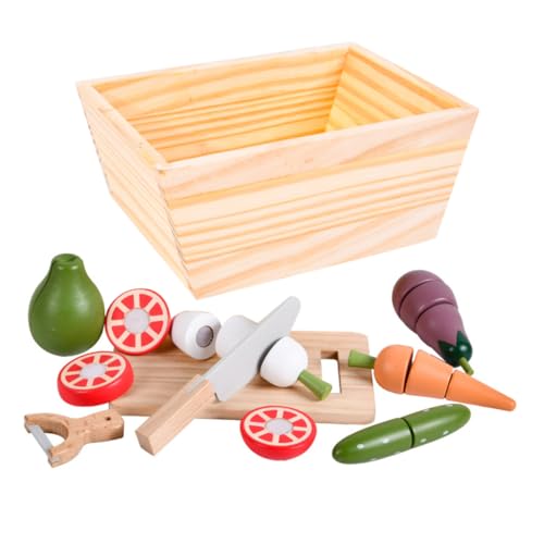 TOYANDONA Holzspielzeug Obst Und Gemü Set Für Spielküche Zubehör Für Kleinkinder Ab 1 Jahr Lernspielzeug Für Rollenspiele Der Küche Ideales Für Jungen Und ädchen von TOYANDONA