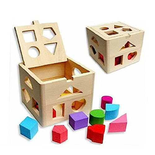 TOYANDONA Holzspielzeug Set Für Kleinkinder Geometrische Formen Bauklötze Pädagogisches Für Jungen Und ädchen Ideale Lernspielzeuge Zur Der Motorik Und Kreativität von TOYANDONA