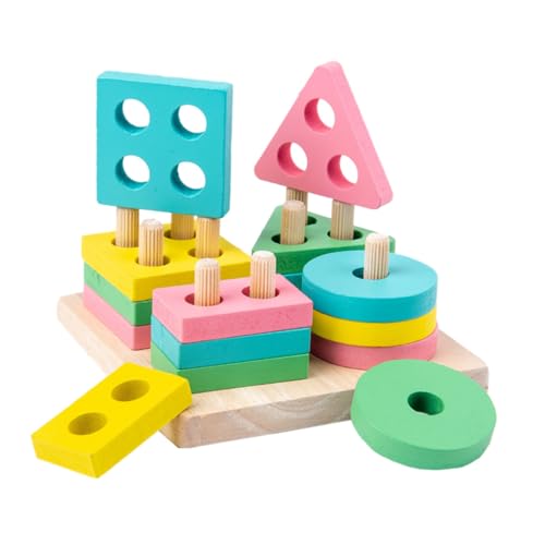 TOYANDONA Holzspielzeug Stapelturm Geometrische Bauklötze Lernspielzeug Farbsortierspielzeug Montessori Pädagogisch für Kleinkinder Ab Jahr Formen Erkennen und Motorische Zufällige Farbe TOYANDONA Holzspielzeug Stapelturm Geometrische Bauklötze Lernspielzeug Farbsortierspielzeug Montessori Pädagogisch für Kleinkinder Ab Jahr Formen Erkennen und Motorische Zufällige Farbe von TOYANDONA