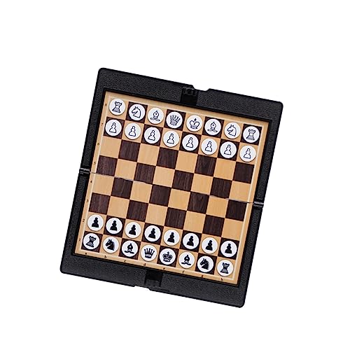 TOYANDONA Internationale Entwürfe magnetisches Schach tragbares Schachbrett Mini-Schachbrett Buchsen für Kickertische Geldbörse Taschenuhrgehäuse magnetische Dame Internationale Dame Black von TOYANDONA