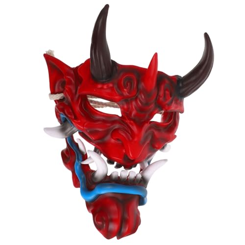 TOYANDONA Japanische Oni Maske Halloween Gruseliges Dämonen Cosplay Zubehör Für Erwachsene Mit Verstellbarem Gummiband Leichte Atmungsaktive Maske Für Kostümpartys Und Maskenbälle TOYANDONA Japanische Oni Maske Halloween Gruseliges Dämonen Cosplay Zubehör Für Erwachsene Mit Verstellbarem Gummiband Leichte Atmungsaktive Maske Für Kostümpartys Und Maskenbälle von TOYANDONA