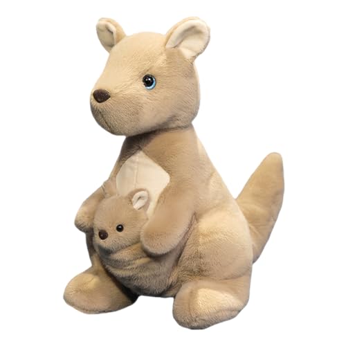 TOYANDONA Känguru Känguru Kuscheltiere Plüschtier Tierplüschpuppen Stofftier Tierspielzeuge Plüschtiere B Das Tierspielzeug Für Babys Tierfigur Pp Baumwolle Khaki von TOYANDONA