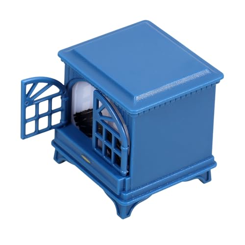 TOYANDONA Kamin im Puppenhaus LED-Kamin Spielzeug Kamin Kleine Kamin Attrappe Puppenhaus Feuerstelle Spielzeugkamin Mini-Hausmöbel Mini-Hauskamin Puppenhaus Mini-Kamin-Modell Plastik Blue von TOYANDONA