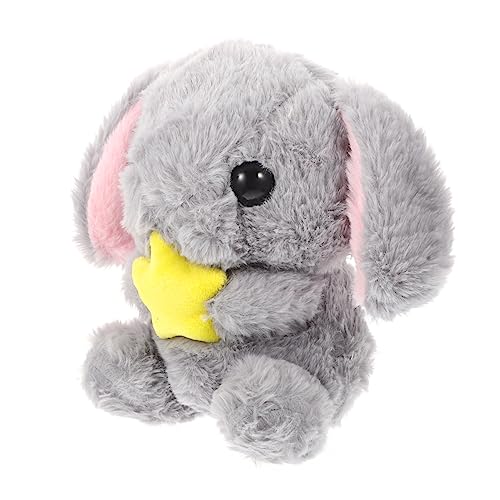 TOYANDONA Kaninchen Mit Hängeohren Schöner Kuschelhase Hasenpuppe Stoffhasen Ausgestopftes Kaninchenspielzeug Dekorativer Ausgestopfter Hase Süßes Stofftier Kindergeschenk Plüsch Grey von TOYANDONA