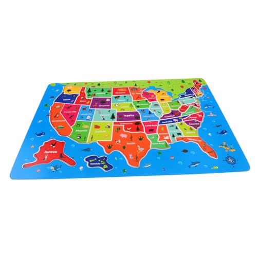 TOYANDONA Karten-Puzzle- Rätsel Karte Für Das Klassenzimmer Bodenrätsel Usa-Karte Für Rätsel Der Vereinigten Staaten Weltkarte Kartenrätsel Karten Für Hölzern von TOYANDONA