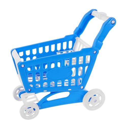 TOYANDONA Kinder Einkaufswagen Puppenwagen Spielzeug Mini Puppen Obstwagen Rollwagen Einkaufswagen Für Spielzeug Winziger Einkaufswagen Kinderwagen Kunststoff Blau von TOYANDONA