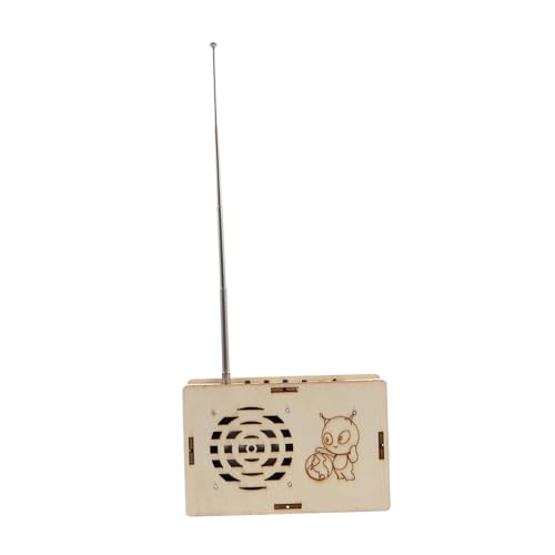 TOYANDONA Kinderradio experimentierkasten kinderspielzeug DIY-Radio-Bausatz Motorikspielzeug Radiomodell Stamm Baukasten handmontiertes Holz Khaki von TOYANDONA