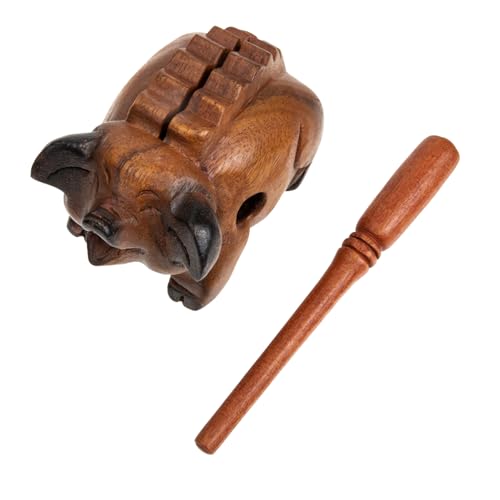 TOYANDONA Klangspielzeug Aus Holzschwein Holziges Spielzeug Schlaginstrument Spielzeug Miniaturtiere Feiertagstierverzierungen Schweinefiguren Musikalisches Spielzeug Puppenspielzeug Statue von TOYANDONA