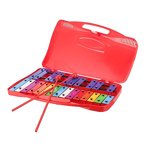 TOYANDONA Klavier Aus Aluminium -xylophon Glockenspiel Xylophon Musikinstrumente Für Kleinkinder 1-3 Xylophon Für Erwachsene Xylophon Für Kleinkinder -xylophon Eisenbleche Rot von TOYANDONA