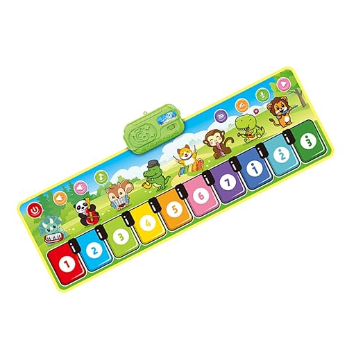 TOYANDONA Klaviermatte Multifunktionaler Teppich Kinderspielzeug Nummer Teppich Klavier Tanzmatten Klavier Tanzmatte Klavier Spielmatte Bodenklavier Für Lustiges Klavier PVC Green von TOYANDONA