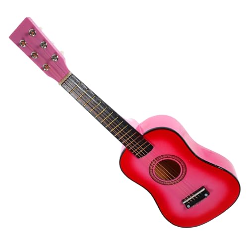 TOYANDONA Kleine Gitarre Spielzeug Akustikgitarre Musikinstrument Gitarre Für Anfänger Übungsgitarre Ukulele Zubehör Gitarre Zum Üben Gitarre Für Anfänger Linde Rosa von TOYANDONA