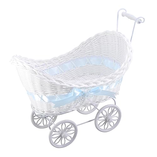 TOYANDONA Kleiner Dreirad Kinderwagen Aus Rattan Blumenkorb Strapazierfähig Blau Puppendekoration Für Babyparty Hochzeit Und Geburtstagsfeier TOYANDONA Kleiner Dreirad Kinderwagen Aus Rattan Blumenkorb Strapazierfähig Blau Puppendekoration Für Babyparty Hochzeit Und Geburtstagsfeier von TOYANDONA