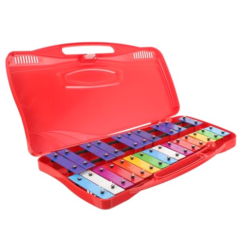 TOYANDONA Kleinkinderinstrumente Schlaginstrument Xylophon Für Kinder Im Alter Von 5-9 Jahren Spielzimmerversorgung Glockenspiel Für Kinder Xylophon Für Erwachsene Eisenbleche Rot von TOYANDONA