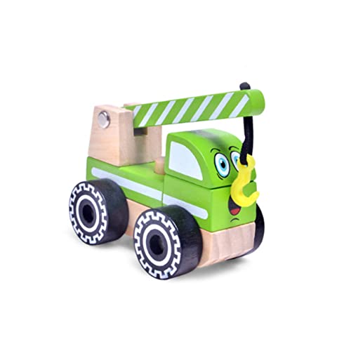 TOYANDONA Kognitives Spielzeug für Kinder Lastwagen für Kinder Bauwagen Kinder holzspielzeug Kinder lernspielzeug Kinderspielzeug puppenwagen Modellauto aus Holz Engineering-LKW Hölzern von TOYANDONA