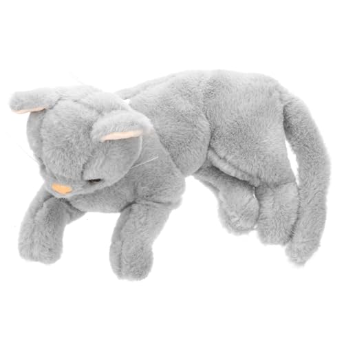 TOYANDONA Kuscheltier Kätzchen Animal Figures Animal-Design Katzen Katzen stofftier ziernieten Cartoon-Tierspielzeug gefüllte Verzierung ausgestopfte Katzen graue Katze Plüsch Grey von TOYANDONA