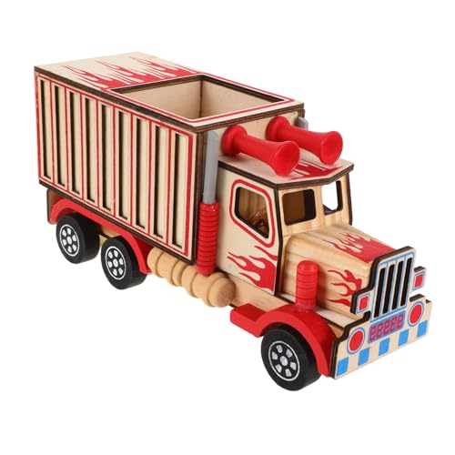 TOYANDONA LKW-Modell holzspielzeug spielzeugautos Handgefertigtes Modellauto Holz Wohnkultur LKW Modell Auto Autoschmuck aus Holz Kleiner Lastwagen LKW-Figur hölzern von TOYANDONA