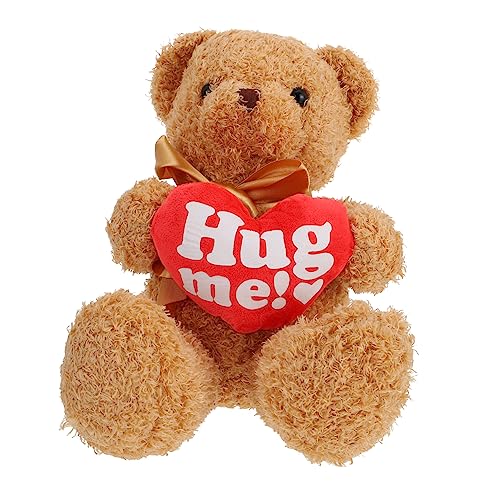 TOYANDONA Liebe Bärenpuppe für Mädchen gefülltes Faultier Plüschtier kuschelbären für Valentinstag Cartoon gefüllte Puppe Bärenpuppe Plüschpuppe Beige von TOYANDONA