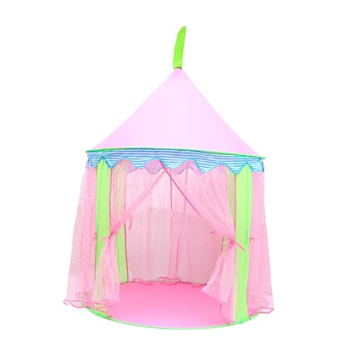 TOYANDONA Mädchen Zelt Kinder spielhaus Playhouse for Girl Toys Kinder Rollenspiel Kinder Outdoor Spielzeug Toys for kinderzimmer zubehör Schloss Spielzelt Spielhaus Zelt Rosa von TOYANDONA