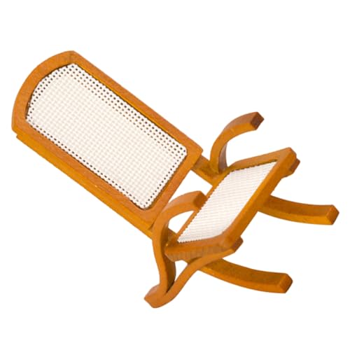 TOYANDONA Massivholz Rattan Stuhl Puppenhaus Stühle Tragbarer Strand Nautischer Miniatur Lounge Hocker Chaiselongue Mini Stuhl Modell Mini Liegestuhl Modell Mini Stuhl von TOYANDONA