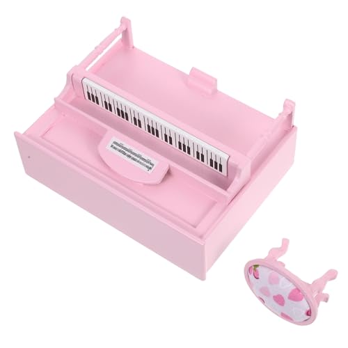 TOYANDONA Maßstab Elegantes Mini Upright Klavier mit Hocker Musikinstrument Dekoration für Puppenhaus Zubehör TOYANDONA Maßstab Elegantes Mini Upright Klavier mit Hocker Musikinstrument Dekoration für Puppenhaus Zubehör von TOYANDONA