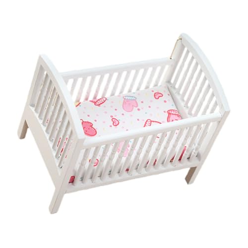 TOYANDONA Maßstab Europäisches Vintage Holz Babybett Interaktive Schaukel Funktion Weiß Puppenhaus Möbel Zubehör für Kreative Einfache Pflege TOYANDONA Maßstab Europäisches Vintage Holz Babybett Interaktive Schaukel Funktion Weiß Puppenhaus Möbel Zubehör für Kreative Einfache Pflege von TOYANDONA