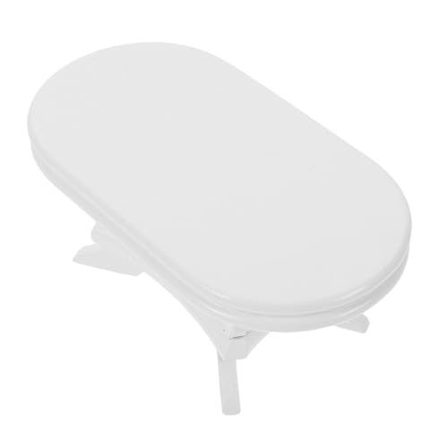 TOYANDONA Maßstab Weißer Ovaler Beistelltisch Holz Möbel Zubehör Für Puppenstube Wohnzimmer Küche TOYANDONA Maßstab Weißer Ovaler Beistelltisch Holz Möbel Zubehör Für Puppenstube Wohnzimmer Küche von TOYANDONA