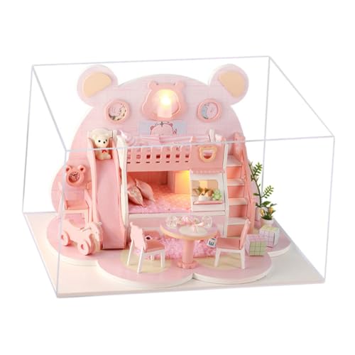 TOYANDONA Mini Geburtstagsgeschenk Geburtstagsgeschenke Mini Spielzeughaus Villa Modellhaus Modell Kinderspielzeug Zusammenbauen Villa von TOYANDONA