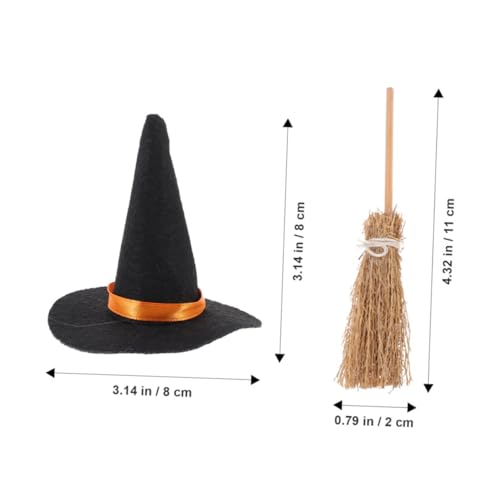 TOYANDONA Mini Hexenhut und Besen Halloween Dekorationen Leichte Wiederverwendbare Miniatur Hexenhüte mit Besen für DIY Basteln Tisch und Regal Schmuck Kleine Raumdeko Teilig TOYANDONA Mini Hexenhut und Besen Halloween Dekorationen Leichte Wiederverwendbare Miniatur Hexenhüte mit Besen für DIY Basteln Tisch und Regal Schmuck Kleine Raumdeko Teilig von TOYANDONA