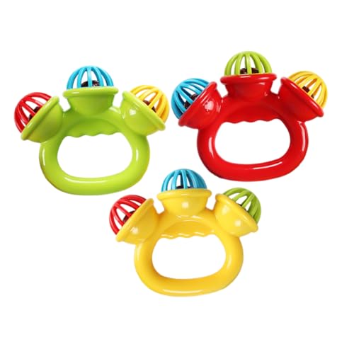 TOYANDONA Sensorik Spielzeug Baby Beißspielzeug Baby Mini Jingle Bell Handtrommel Für Kleinkinder Plastiktamburin Für Babys Musikspielzeug Zur Der Sinne Ideal Für 0 3 Jahre Farben Variabel von TOYANDONA