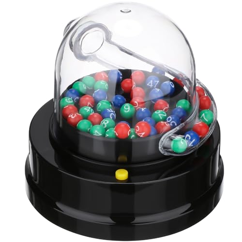 TOYANDONA Mini Picking Machine Bingo Spielzeug Lotterie Maschine Elektrische Shake Lucky Ball Spiel für Home Party 12x10.7x10.7cm von TOYANDONA