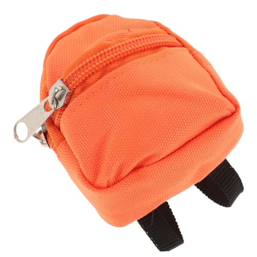 TOYANDONA Mini Schulranzen Für Puppen Mini Dekoration Mikro Szenen Verzierung Orangefarbener Rucksack Für Puppenhaus Zubehör Und Miniatur Dekorationsartikel von TOYANDONA