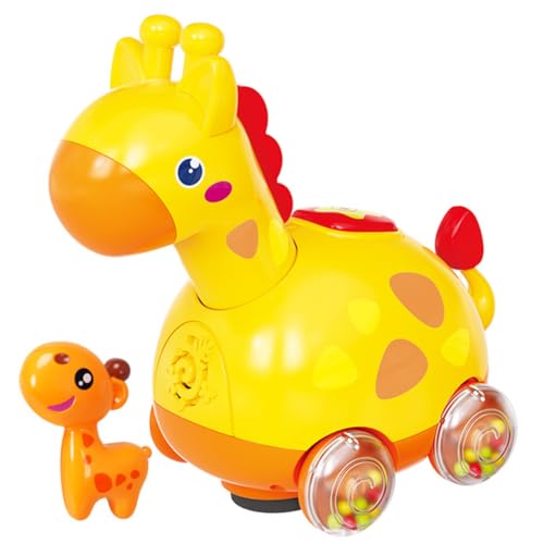 TOYANDONA Mini-Scooter Laufendes Spielzeug für Kleinkinder Krabbelkrabben-Babyspielzeug Spielzeug kognitives Spielzeug für Kinder Krabbelanleitung-Cartoon-Spielzeug Plastik Yellow von TOYANDONA